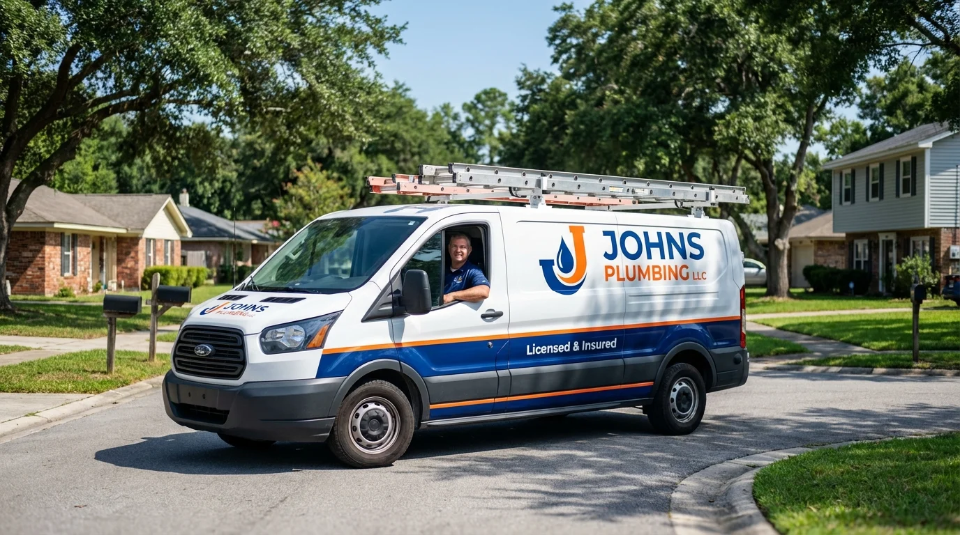 Johns Plumbing LLC service van in Tenino, WA