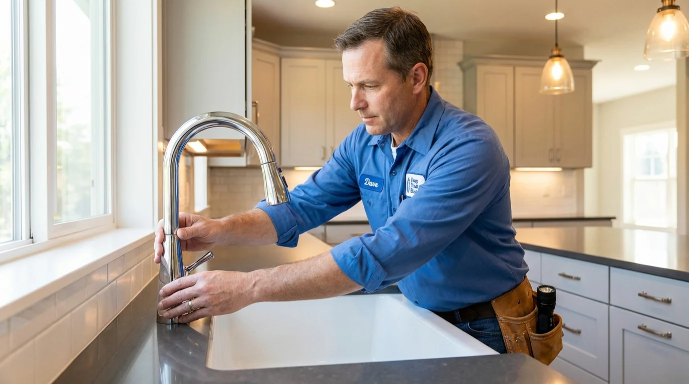 Kitchen faucet installation by Johns Plumbing LLC in Tenino
